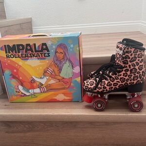 Impala Women's Leopard Lace Up Roller Skates